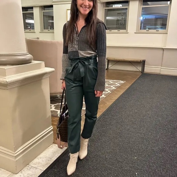 SANDRO Moria Wool Gray colorblock patchwork Sweater sophisticate preppy women XL - Picture 13 of 13